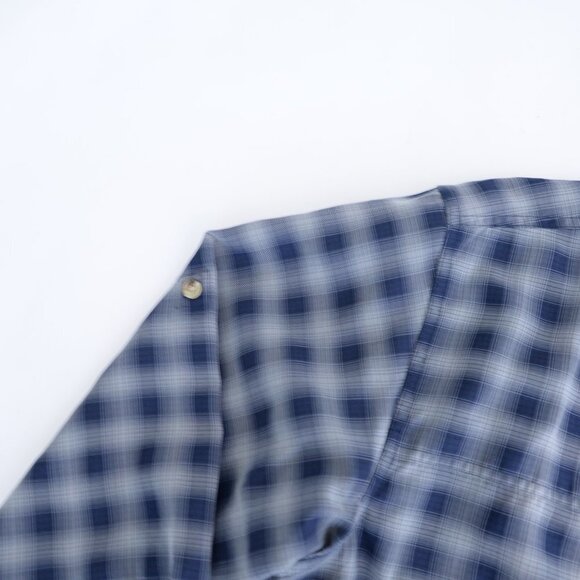 The North Face Grey Blue Flannel Button Up Breathable Hiking Shirt Size XL - Picture 13 of 14